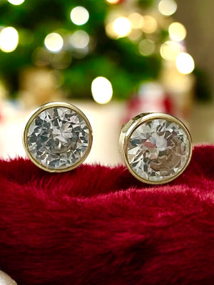 Bezel CZ studs 8mm Bezel CZ studs 8mm