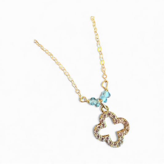 Petite clover with gemstones and birthstones Petite clover with gemstones and birthstones