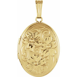 Floral Locket 14kt Sonya Renee Floral Locket 14kt Sonya Renee
