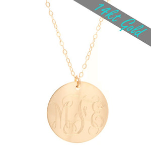 18mm  - 14kt Gold Engraved Disc Sonya Renee