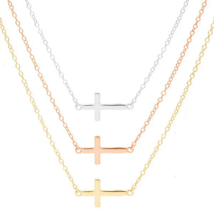 Flat Cross Necklace Sonya Renee