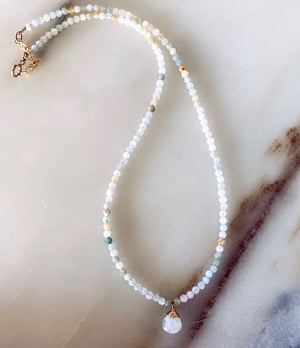 Gemstone Choker + Briolette Sonya Renee Gemstone Choker + Briolette Sonya Renee