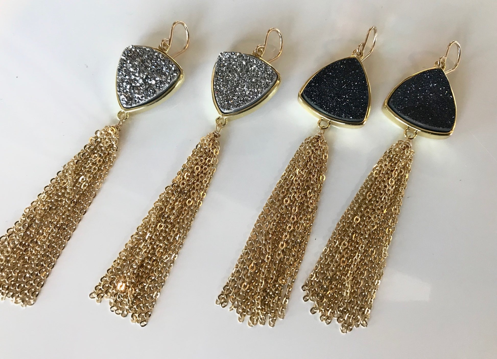 Trillion Drusy Tassel Set Sonya Renee