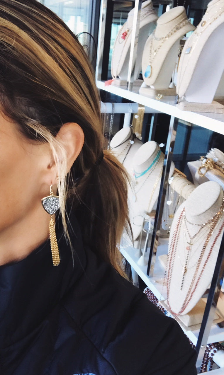 Trillion Drusy Tassel Set Sonya Renee