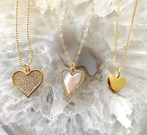 Mother of Pearl CZ heart Sonya Renee Mother of Pearl CZ heart Sonya Renee