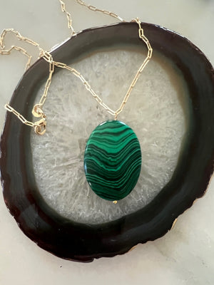 Malachite Oval Pendant Sonya Renee