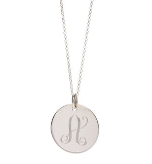 18mm Sterling Silver Engraved Disc Sonya Renee 18mm Sterling Silver Engraved Disc Sonya Renee