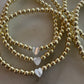 White Shell Stretch Heart Bracelet