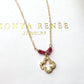 Petite clover with gemstones and birthstones