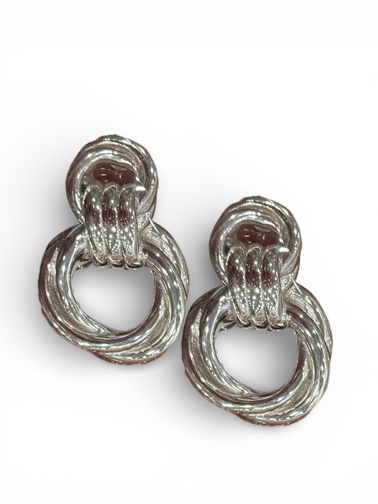 Very - sterling chunky silver knot earrings