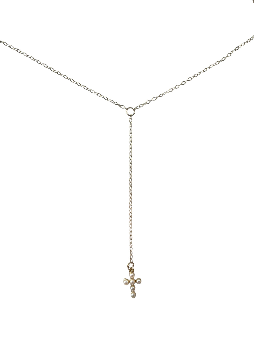 Grace Pearl Cross Lariat