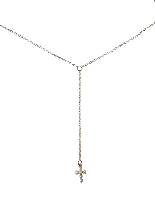 Grace Pearl Cross Lariat