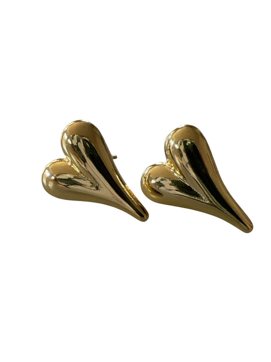 Elongated Heart Studs