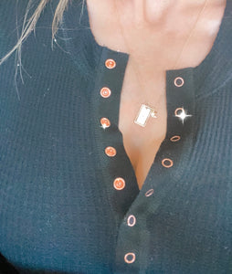 Starlight Rectangular Tag (dbl charm) necklace Sonya Renee