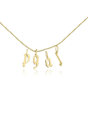 Gothic Script Initial necklace Sonya Renee