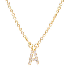 Pave Initial Necklace (Gold, Rose, or Silver tone) Sonya Renee